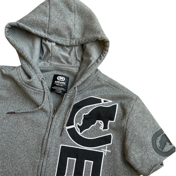 Men’s Echo Unlimited Hoodie Cut Off Zip Up Size M - Picture 3 of 3